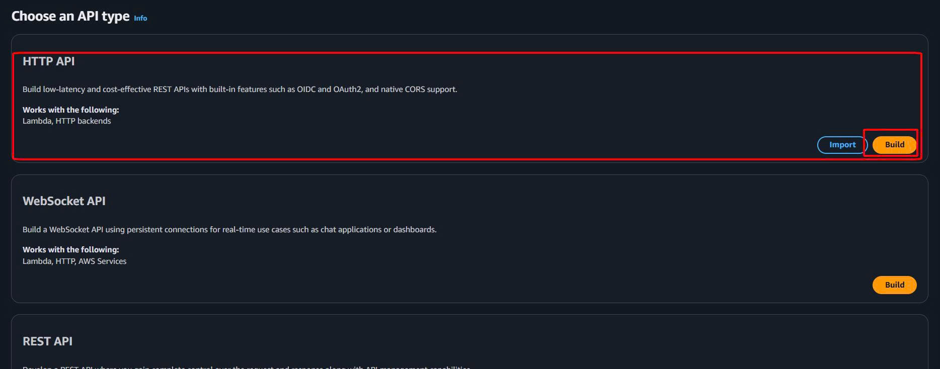 Create HTTP API