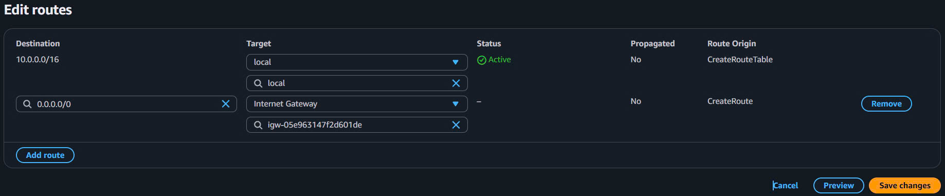 Add IGW Route
