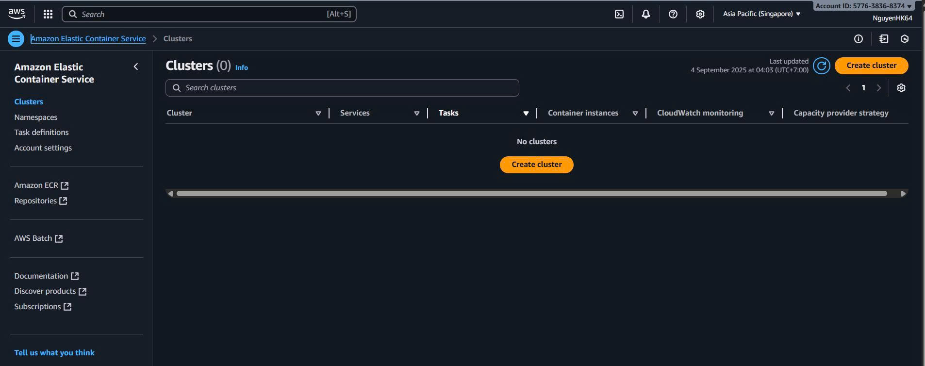 ECS Console